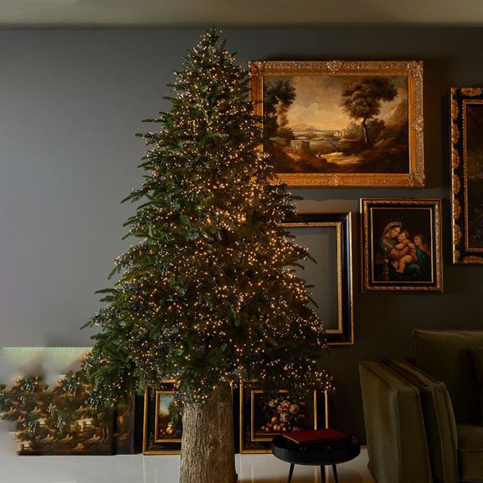 Base effetto tronco per albero di Natale con supporto in metallo - 2