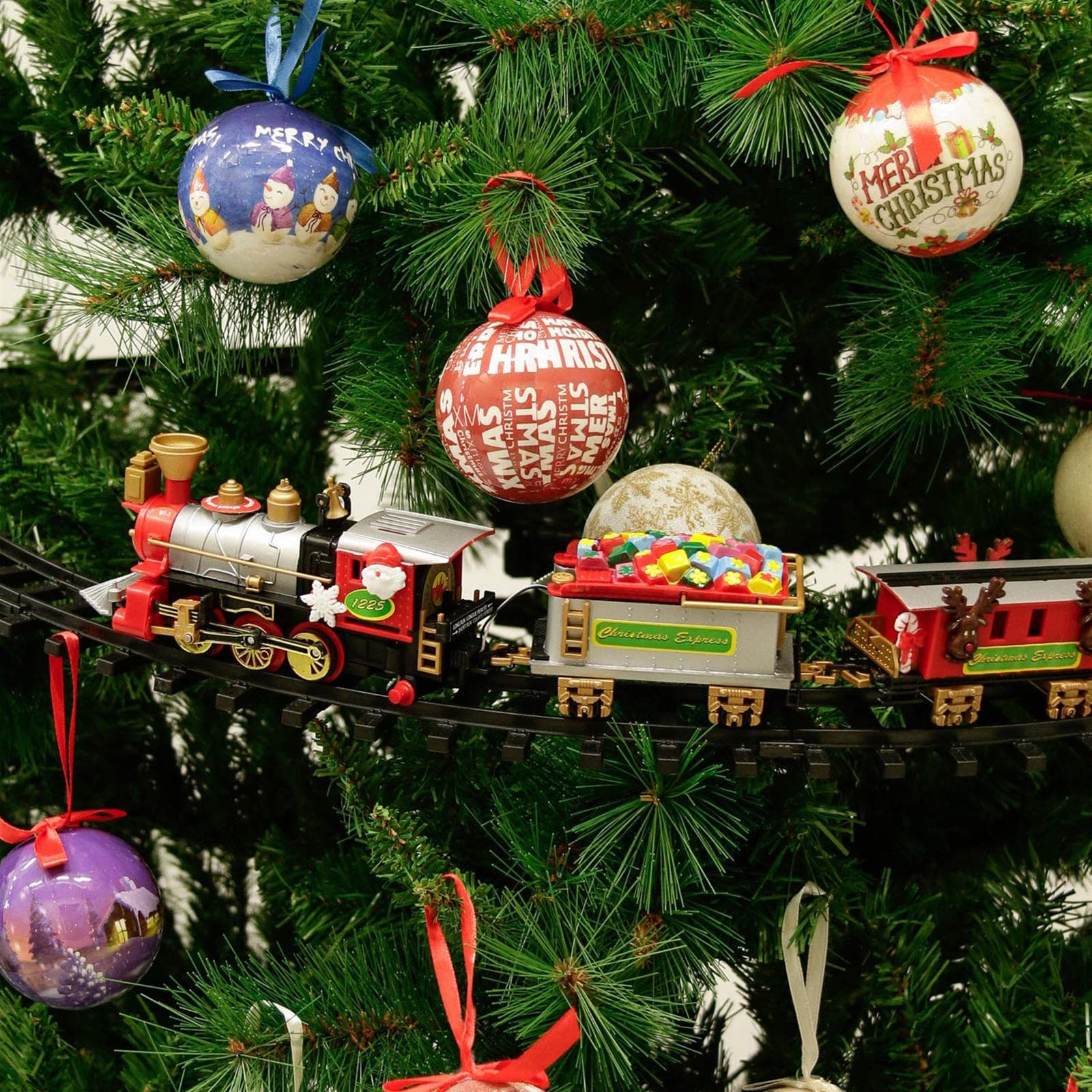 Trenino natalizio da mettere sull' albero di natale con supporto ø 89 cm - 4