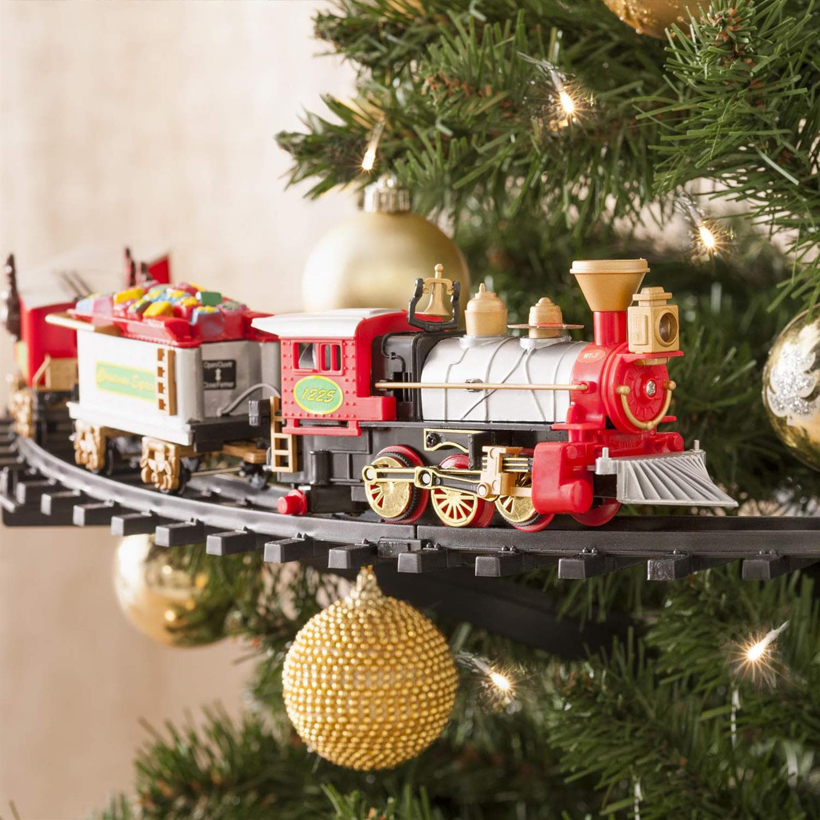 Trenino natalizio da mettere sull' albero di natale con supporto ø 89 cm - 5