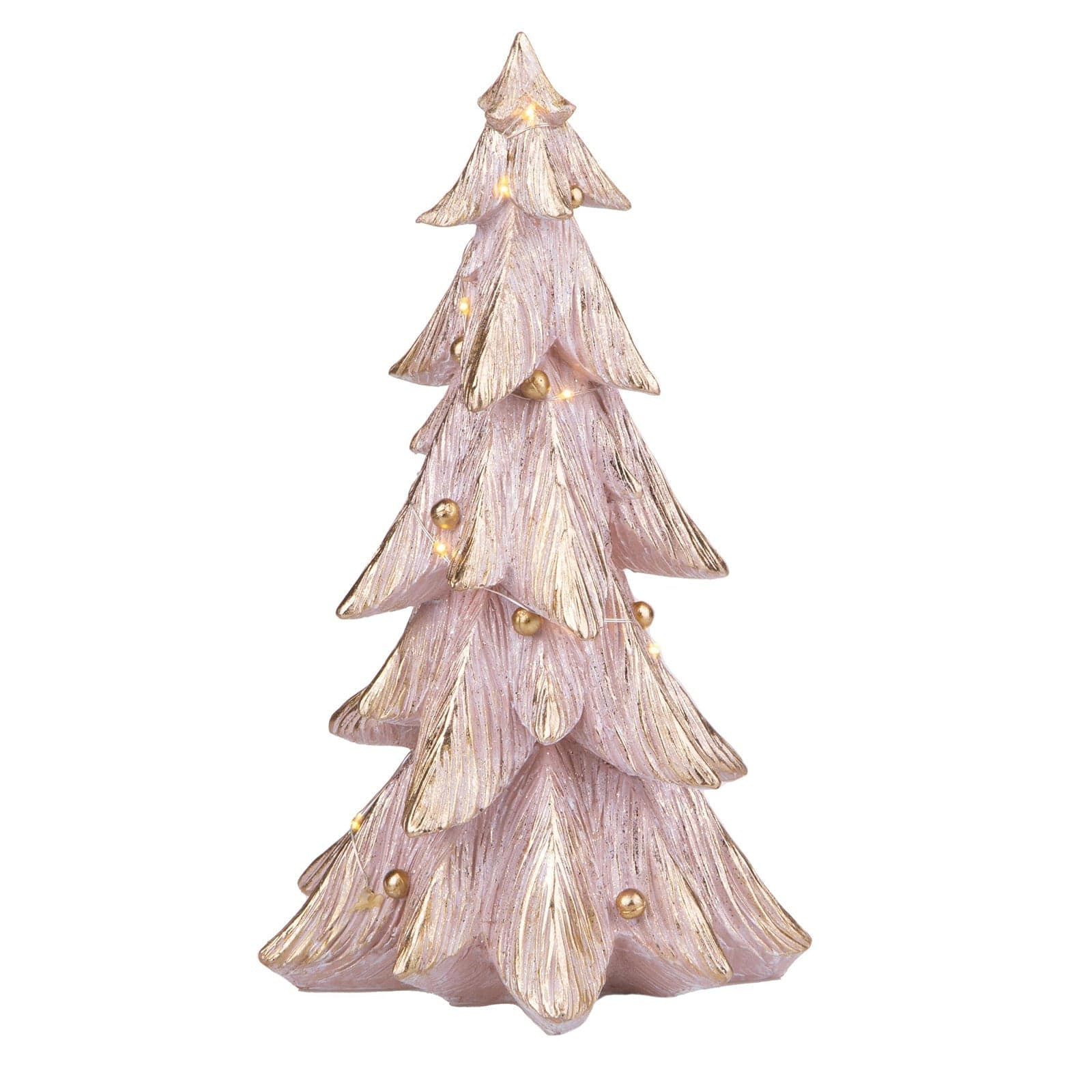 Alberello di Natale con LED decorazione per interno rosa h 29,5 cm - 2