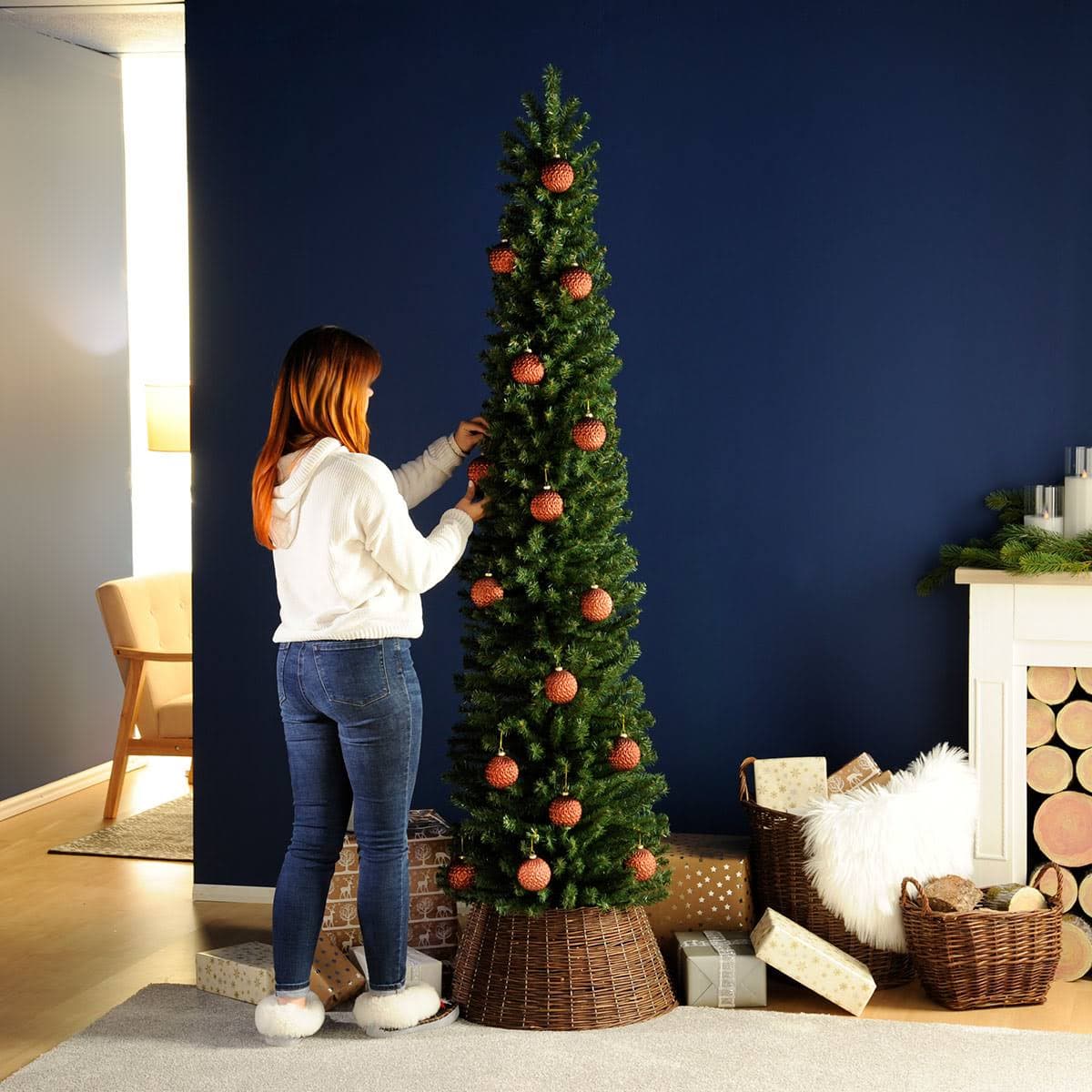 Albero di Natale Slim "La Magdaleine" in PP Effetto aghi di Pino e PVC - 3