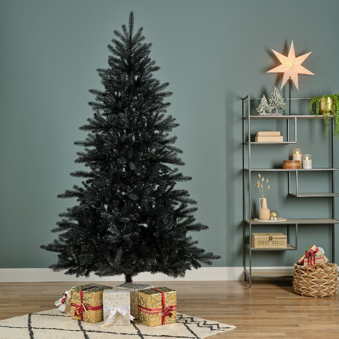 Albero di Natale nero "Berlin" in PE Effetto Real Touch + PVC h 210 cm - 2