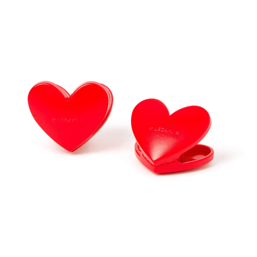 Legami - Set di 6 Clip Chiudi Pacco, per Chiudere le Confezioni, 4,5x4 cm, Tema Heart