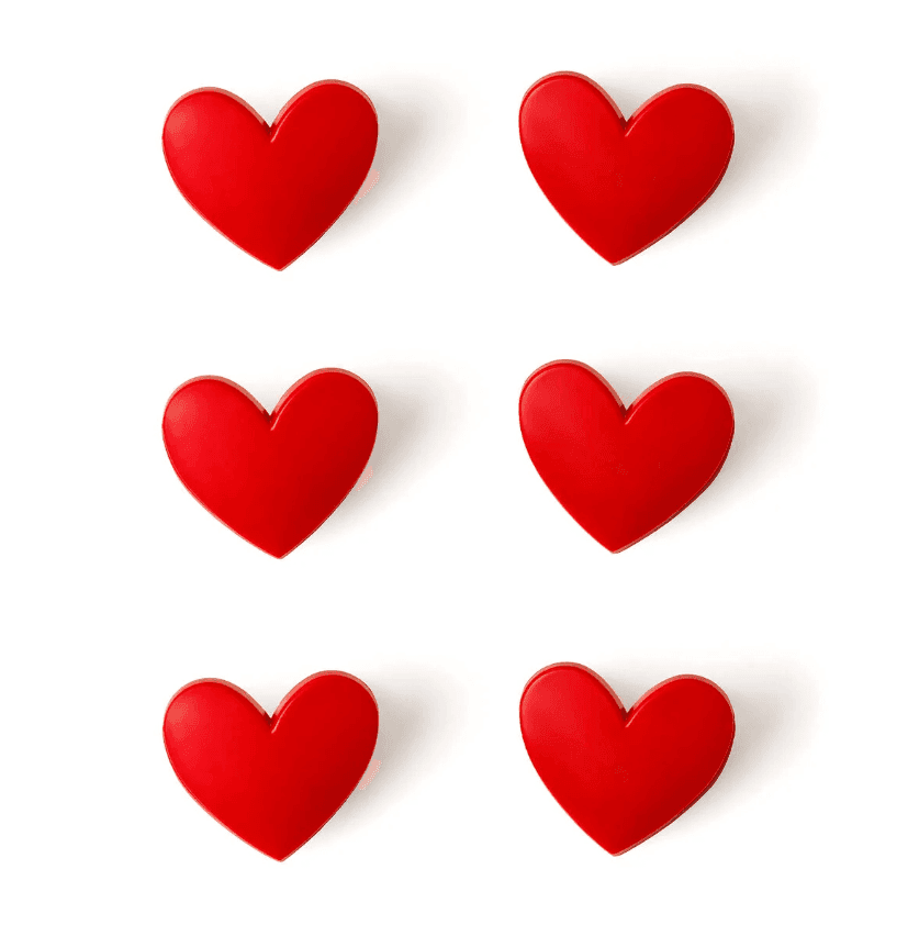 Legami - Set di 6 Clip Chiudi Pacco, per Chiudere le Confezioni, 4,5x4 cm, Tema Heart - 4