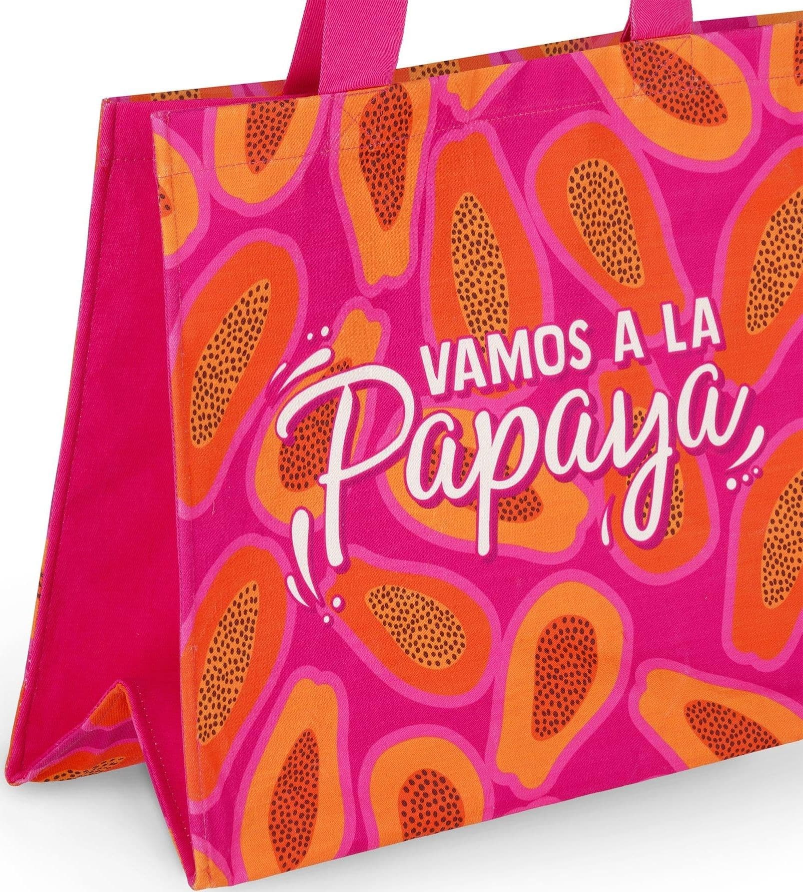 Legami - Borsa da Mare Beach Bag i con Chiusura Bottone Magnetico, Tote Bag, tema Papaya