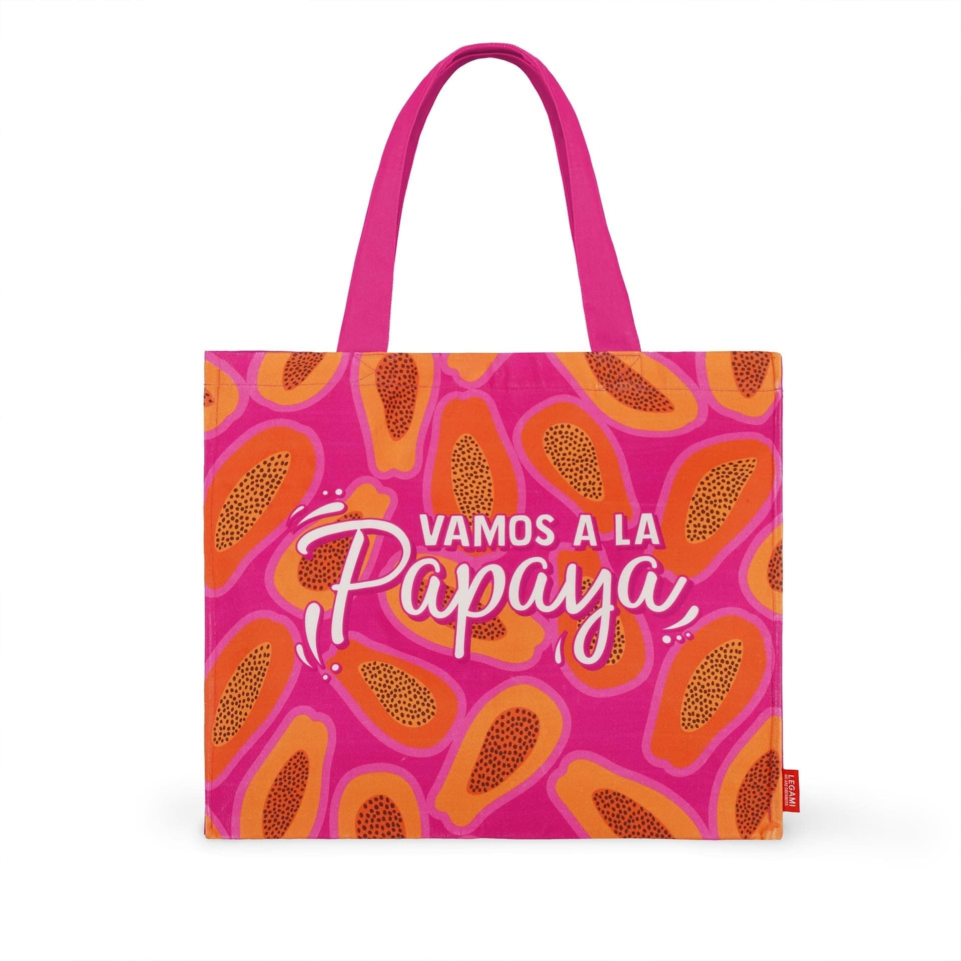 Legami - Borsa da Mare Beach Bag i con Chiusura Bottone Magnetico, Tote Bag, tema Papaya - 2