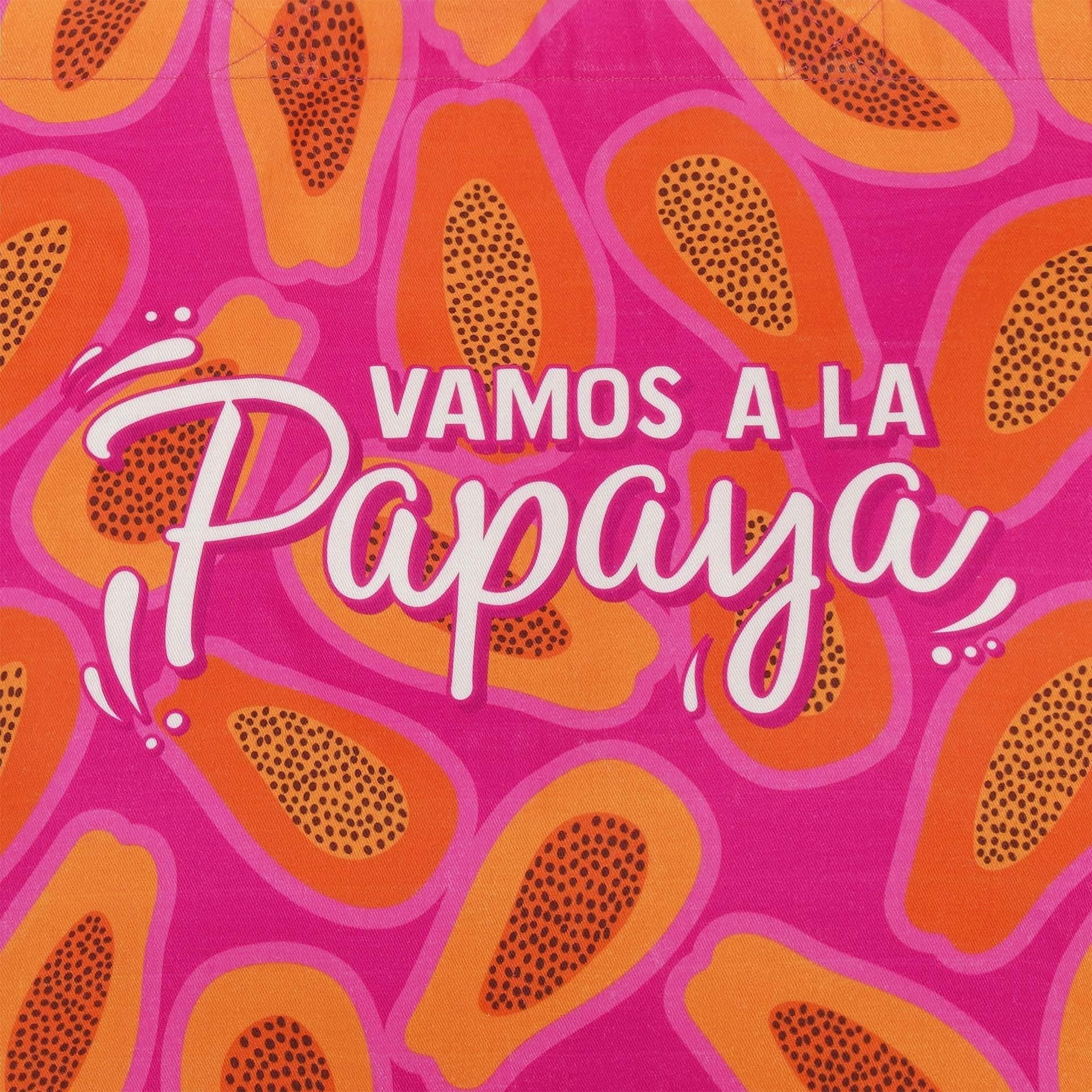 Legami - Borsa da Mare Beach Bag i con Chiusura Bottone Magnetico, Tote Bag, tema Papaya - 3