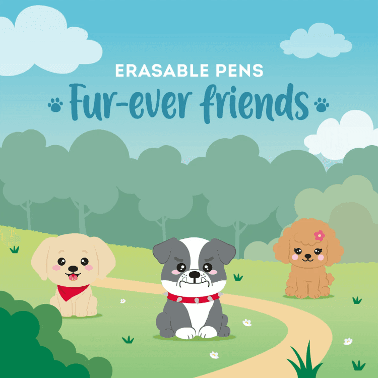 Legami - Set di 3 Penne Cancellabili - Erasable Pen - Fur-ever Friends (VEPSET0017) - 4