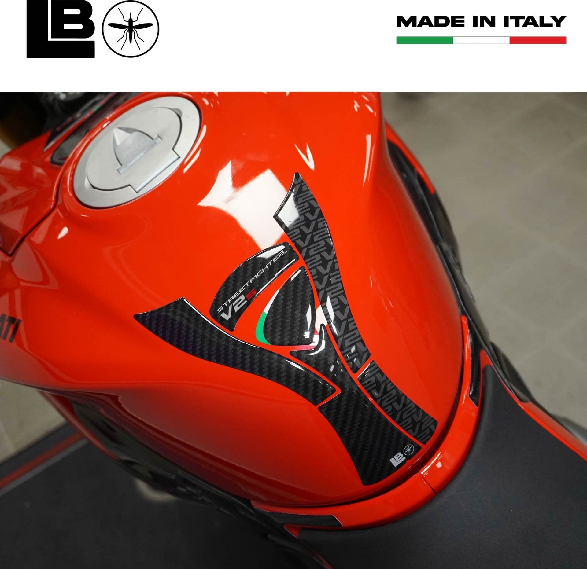 Adesivo 3D Paraserbatoio moto compatibile con Ducati Streetfighter V2 V2S 2025 - 10