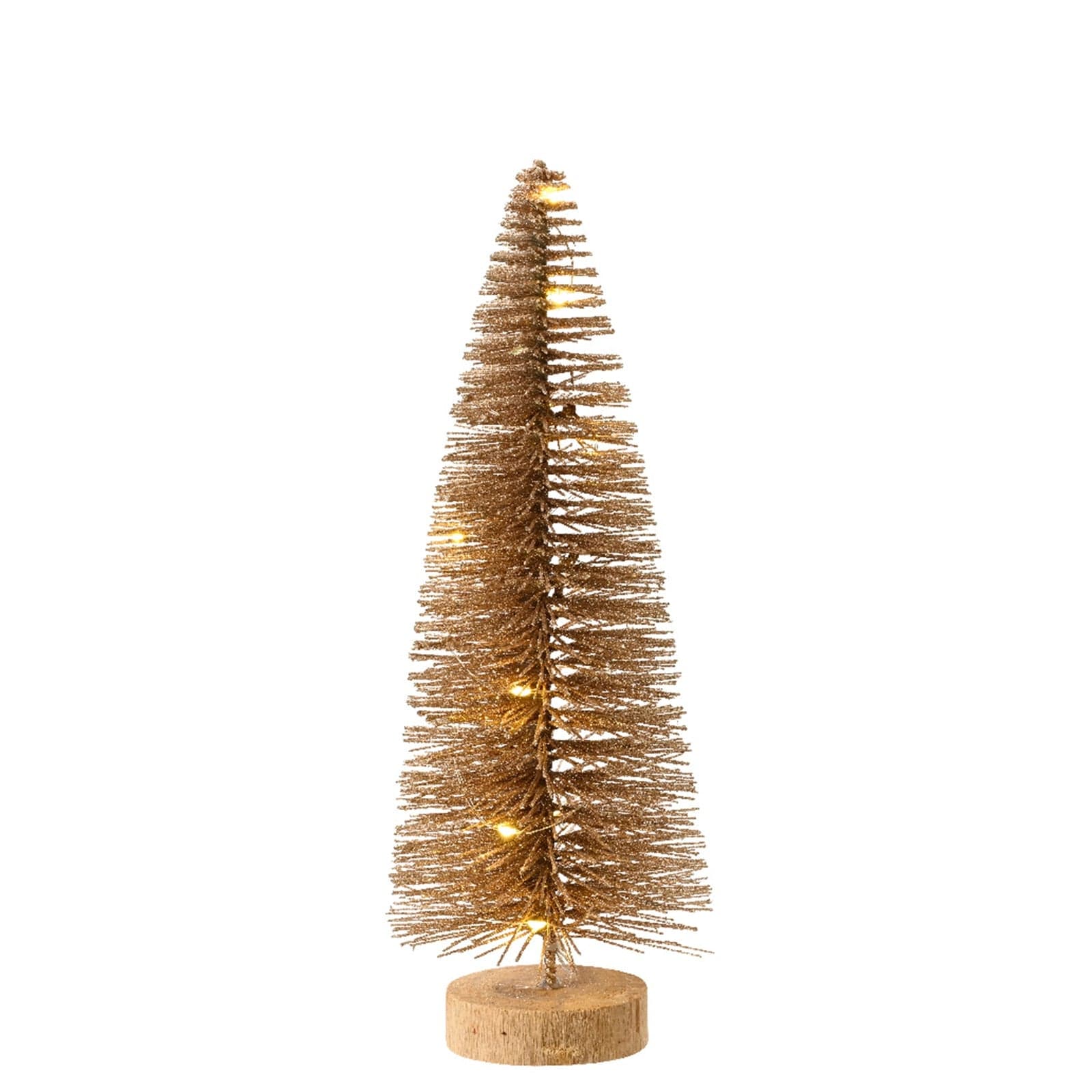 Alberello di Natale oro  pino con LED luminosi a luce calda decorazione natalizia - 2