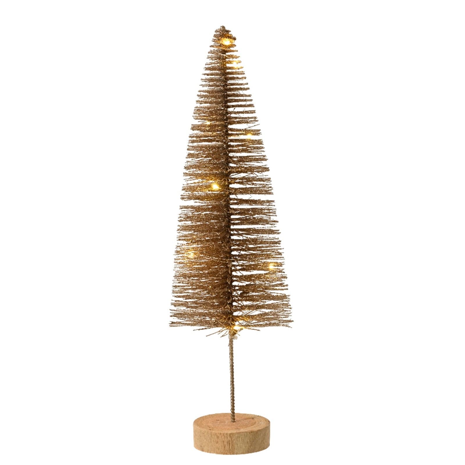 Alberello di Natale oro  pino con LED luminosi a luce calda decorazione natalizia - 3