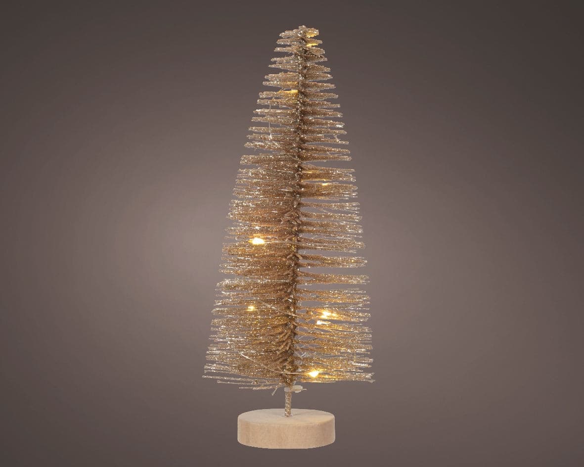 Alberello di Natale oro  pino con LED luminosi a luce calda decorazione natalizia - 4