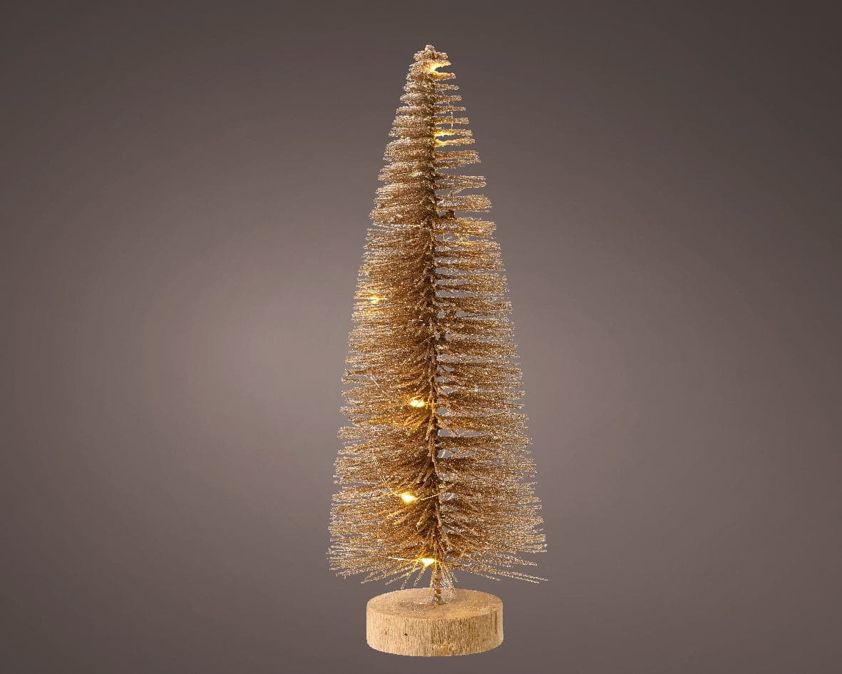 Alberello di Natale oro  pino con LED luminosi a luce calda decorazione natalizia - 5