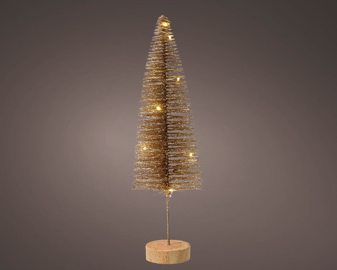 Alberello di Natale oro  pino con LED luminosi a luce calda decorazione natalizia - 6