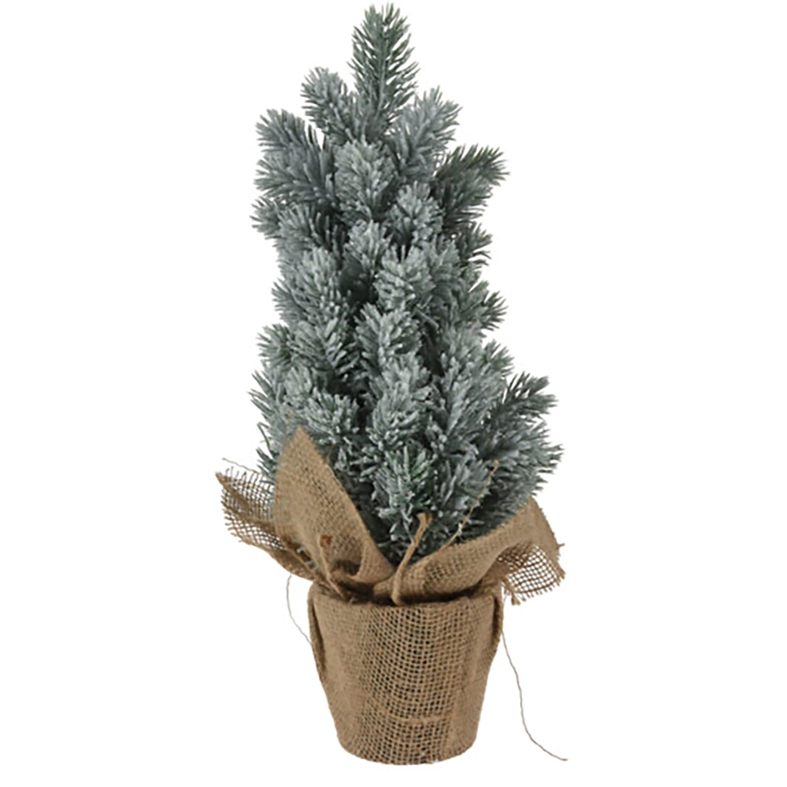 Alberello di natale verde, con rami folti, base in Juta, decorazione natalizia da h 45 cm - 4