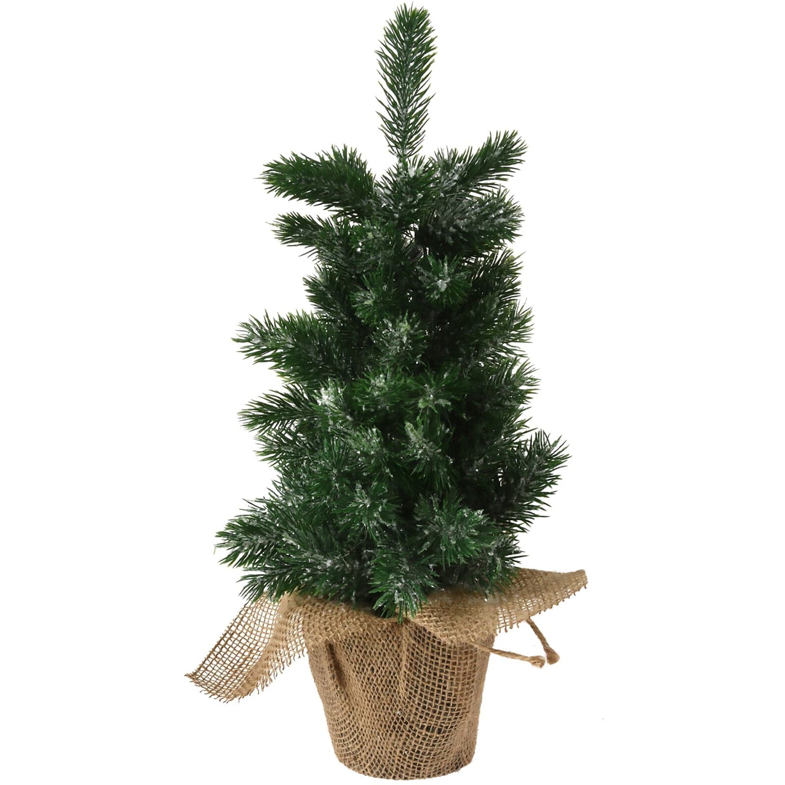 Alberello di natale verde, con rami folti, base in Juta, decorazione natalizia da h 45 cm - 3