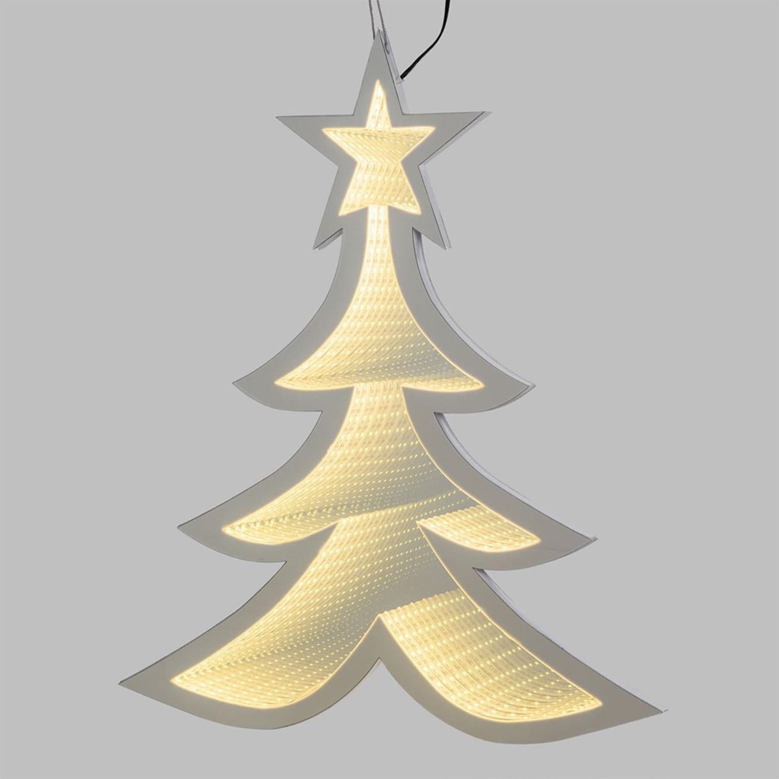 Albero di natale effetto specchio a led h 60 cm decorazioni natalizie da interno - 3