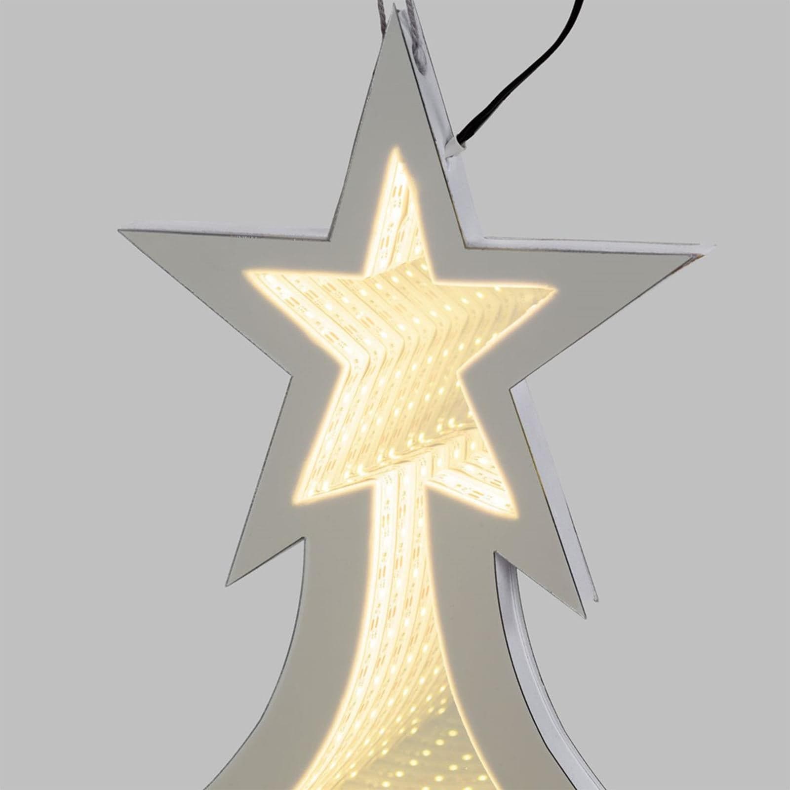 Albero di natale effetto specchio a led h 60 cm decorazioni natalizie da interno - 4