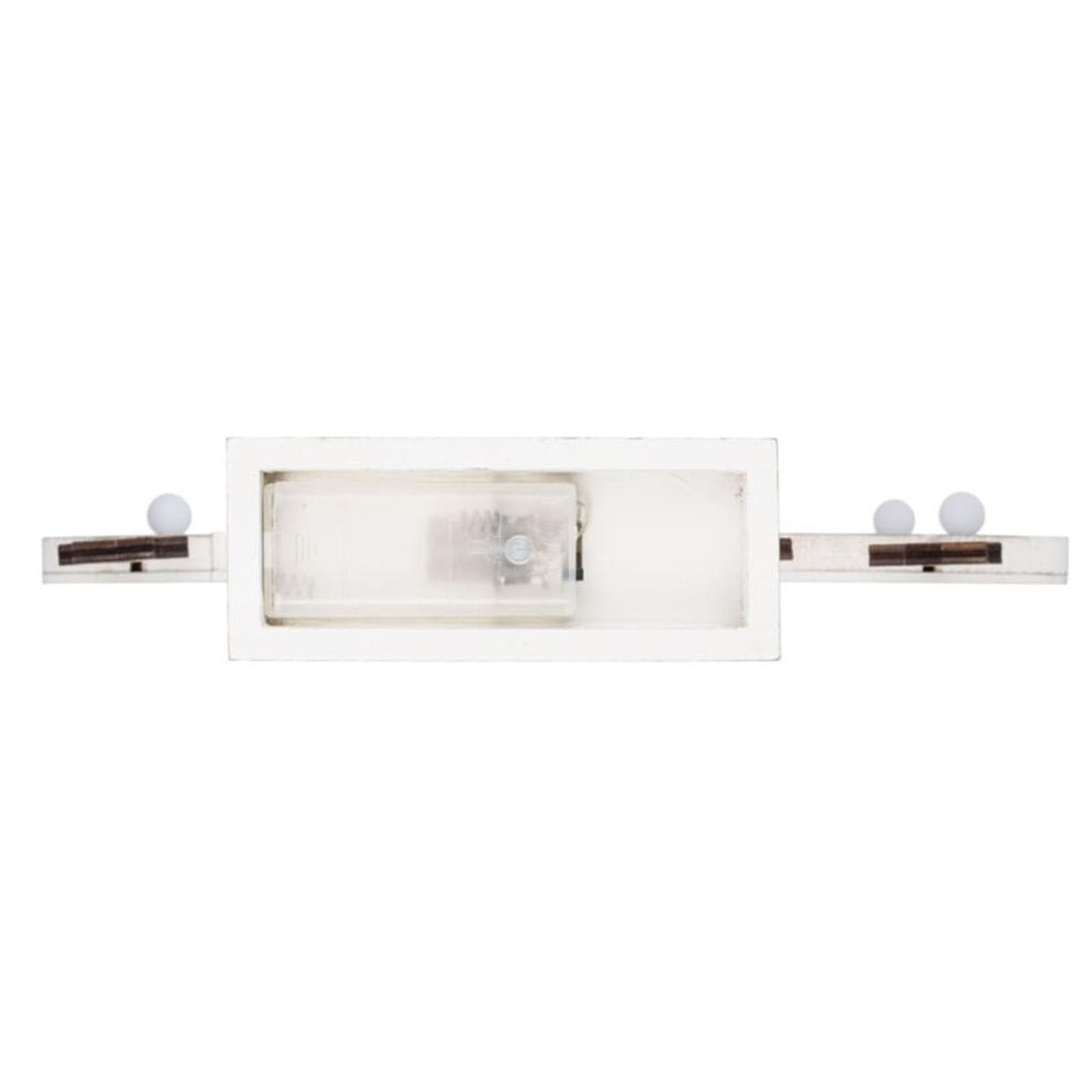 Albero di natale in legno vintage bianco con stelle 20 led a batteria h 50 cm - 6