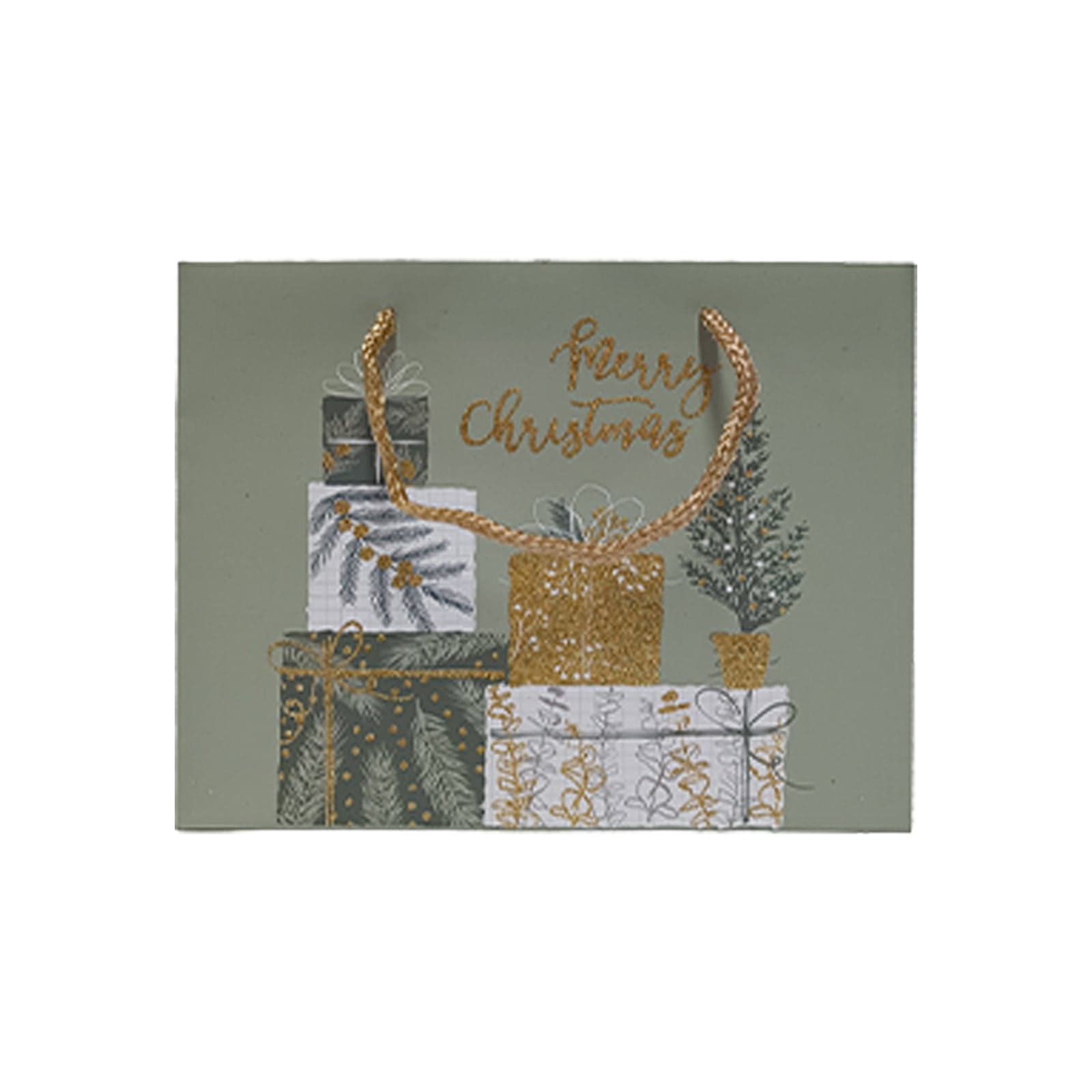 Busta regalo natalizia con scritta "Merry Christmas" per regali da 23 x 18 cm - 8