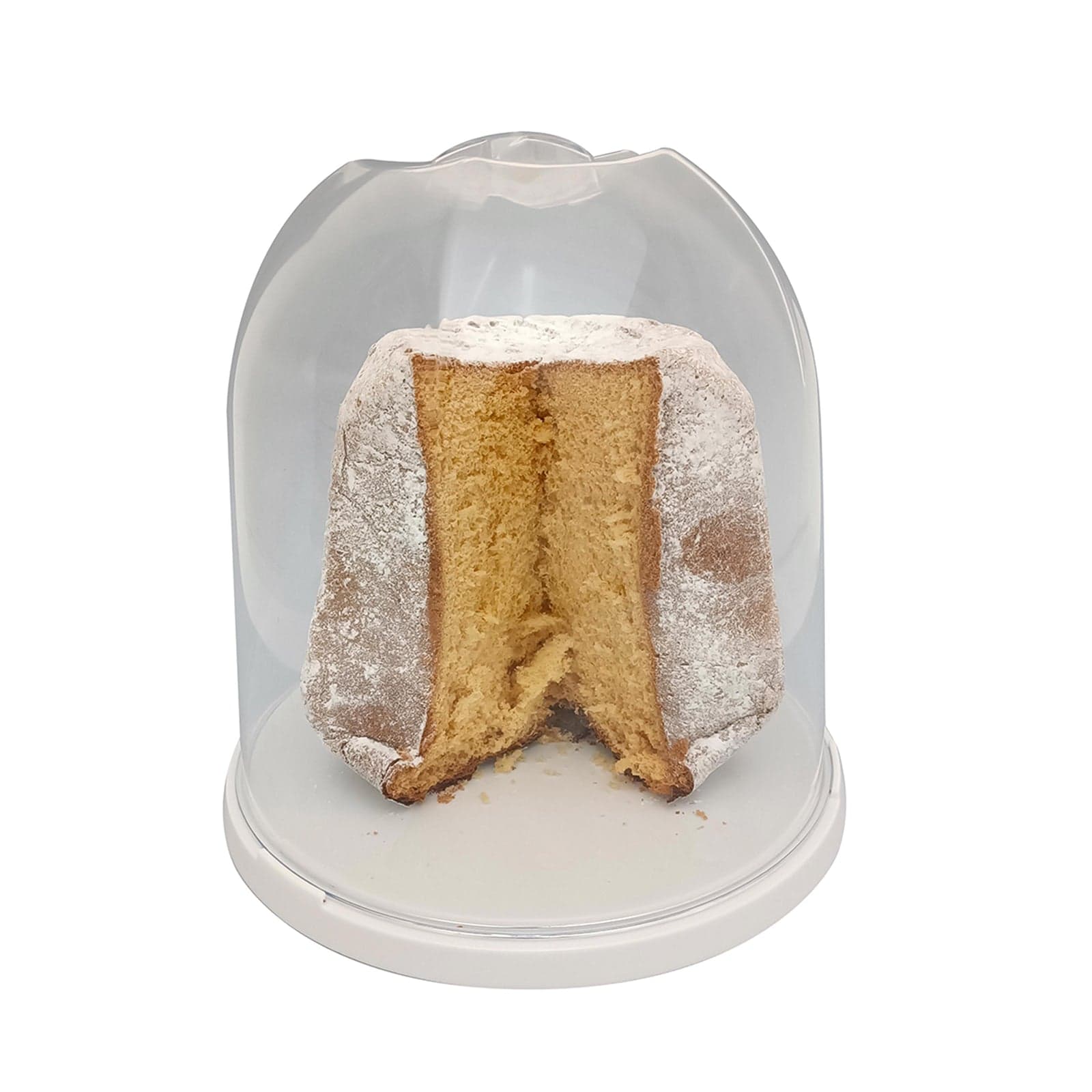 Contenitore in plastica porta panettone con stella decorativa natalizia h 27,5 cm - 2