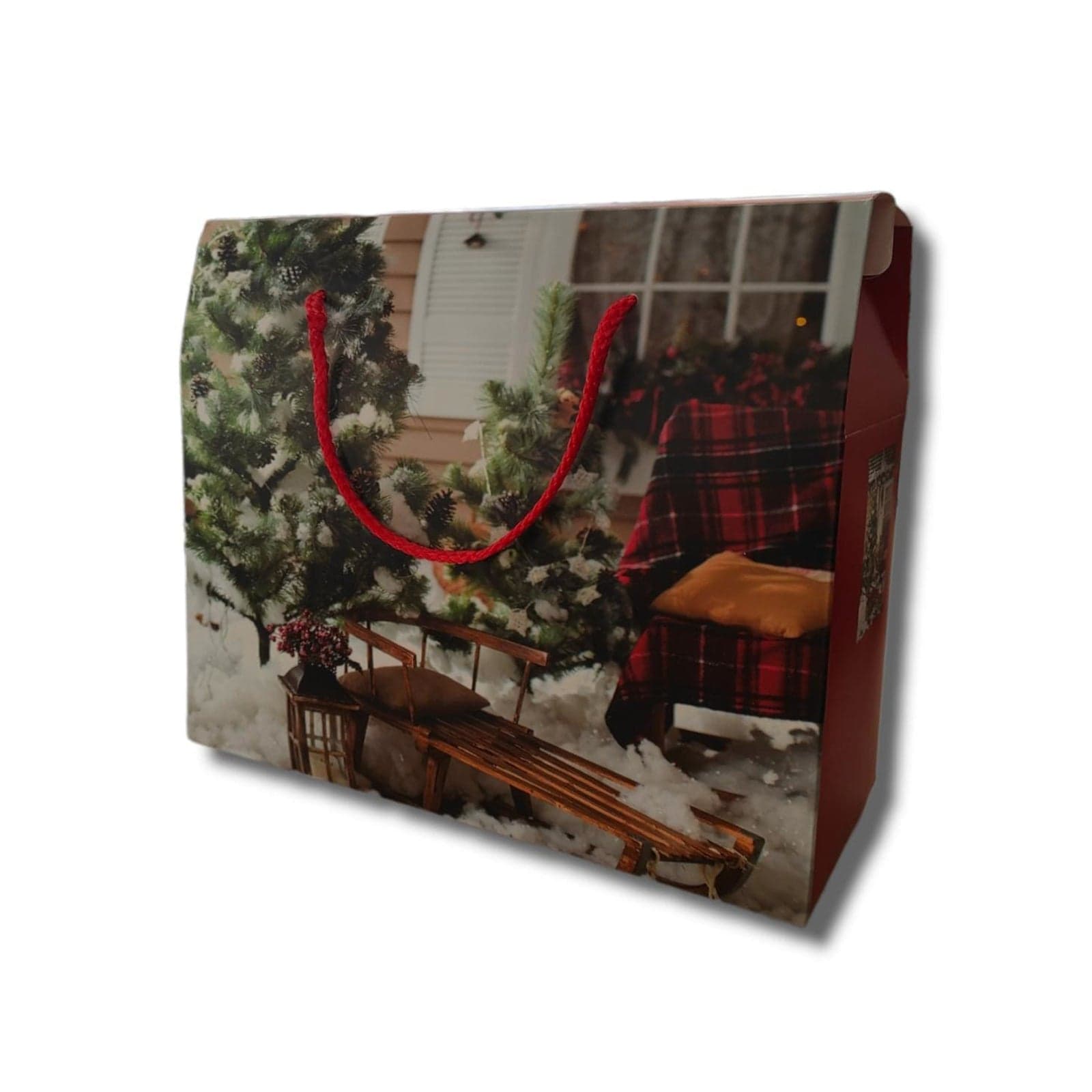 Scatola regalo scozzese con design per decorazioni e regali natalizi 28 x 25 cm - 2