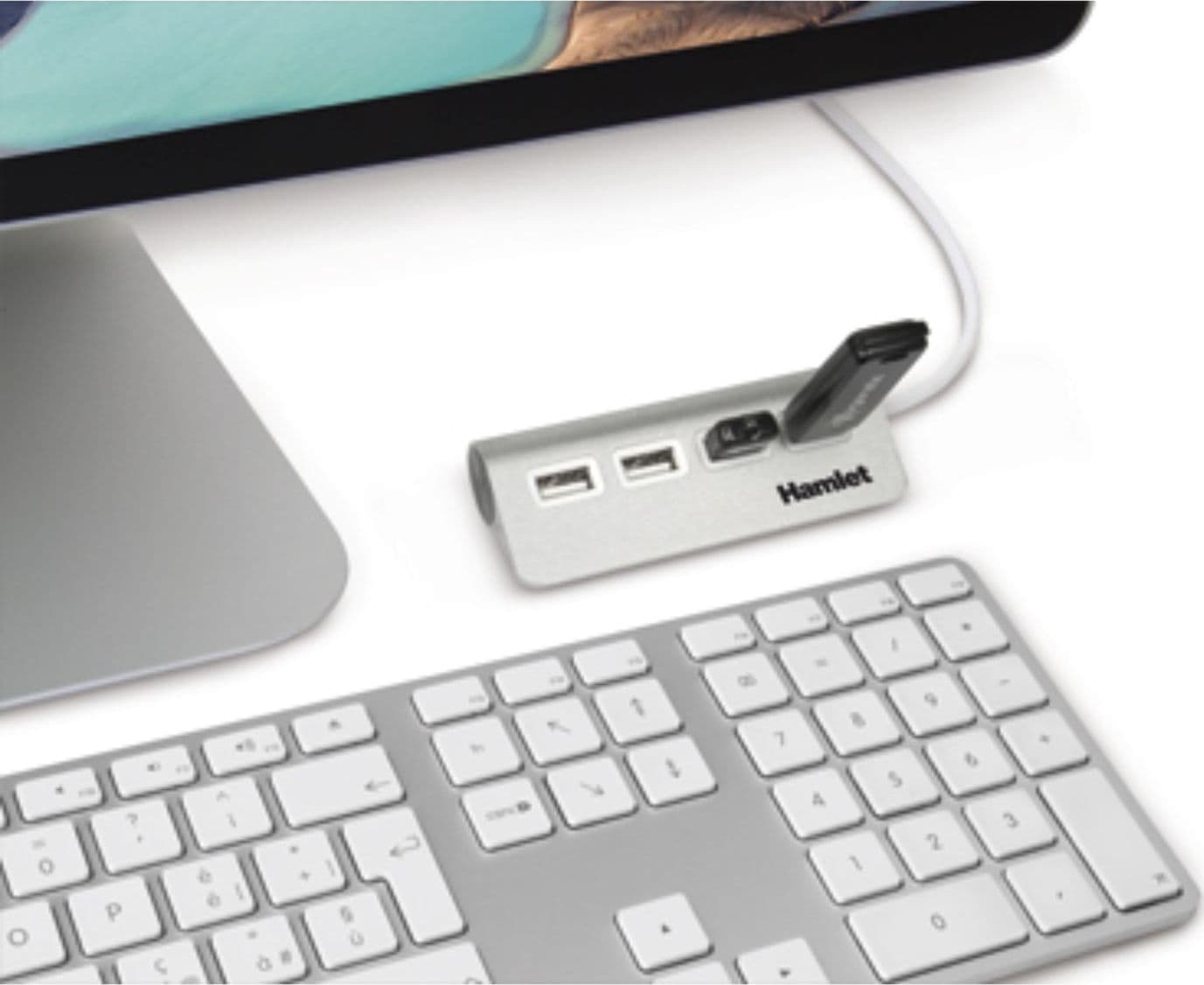 Hamlet HUB USB 2.0 a 4 Porte 480 Mbps Autoalimentato