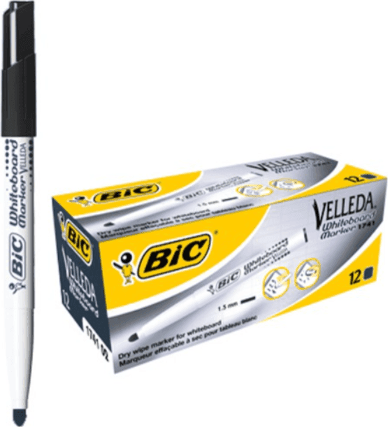 Bic - pennarello velleda per lavagna bianca colore nero