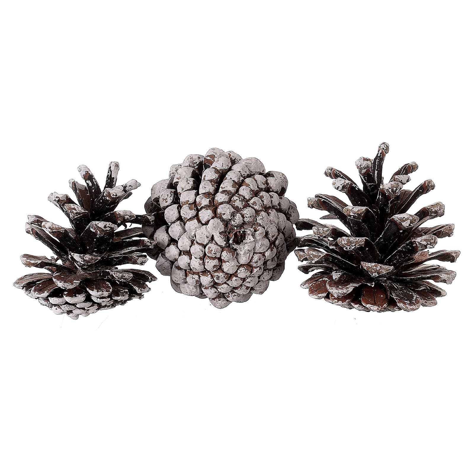 Pigne naturali innevate e stabilizzate da 5\6 cm per decorazioni natalizie 63 pz - 3