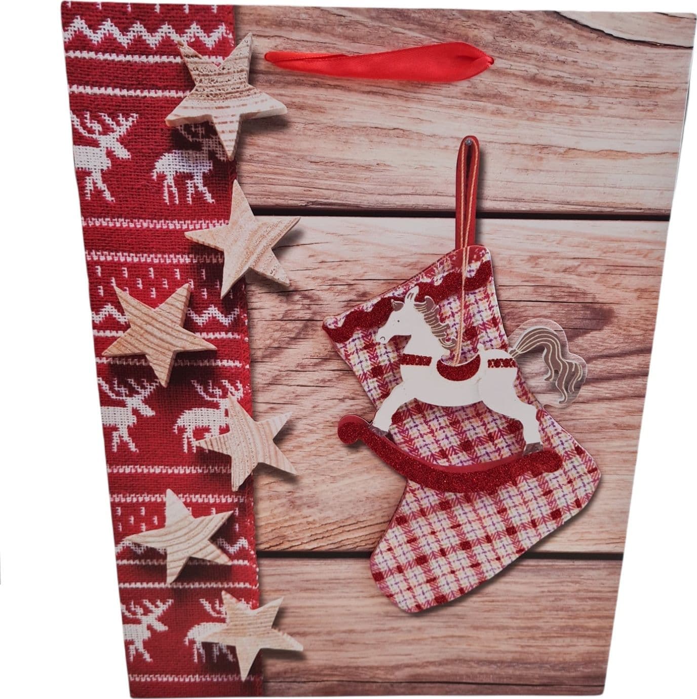 Busta per pacco regalo o panettone con disegno natalizio h 40 cm - 7