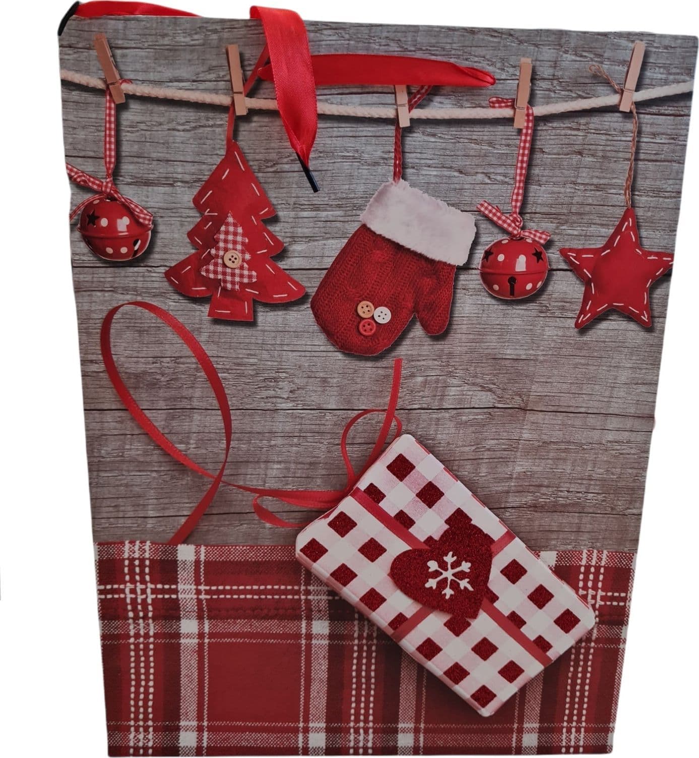 Busta per pacco regalo o panettone con disegno natalizio h 40 cm - 2