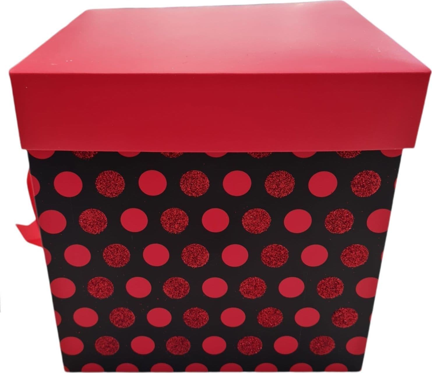 Scatola porta regali e panettone in cartoncino a Pois Rosso decorazioni natalizie - 3
