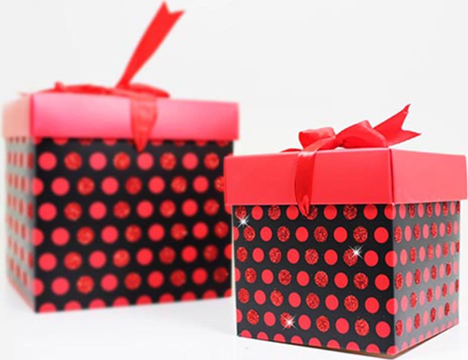 Scatola porta regali e panettone in cartoncino a Pois Rosso decorazioni natalizie - 2