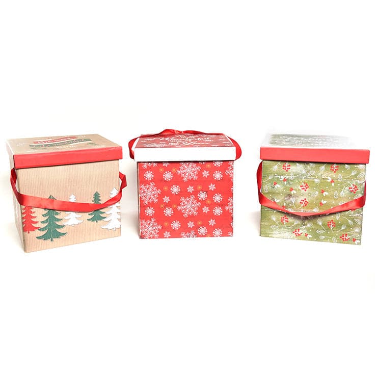 Scatola porta panettone in cartoncino con decorazioni natalizie 34.5 cm - 2