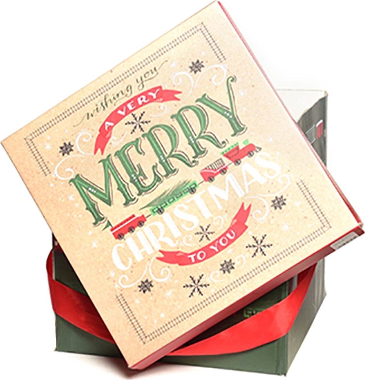 Scatola porta panettone in cartoncino con decorazioni natalizie 28.5 cm - 6