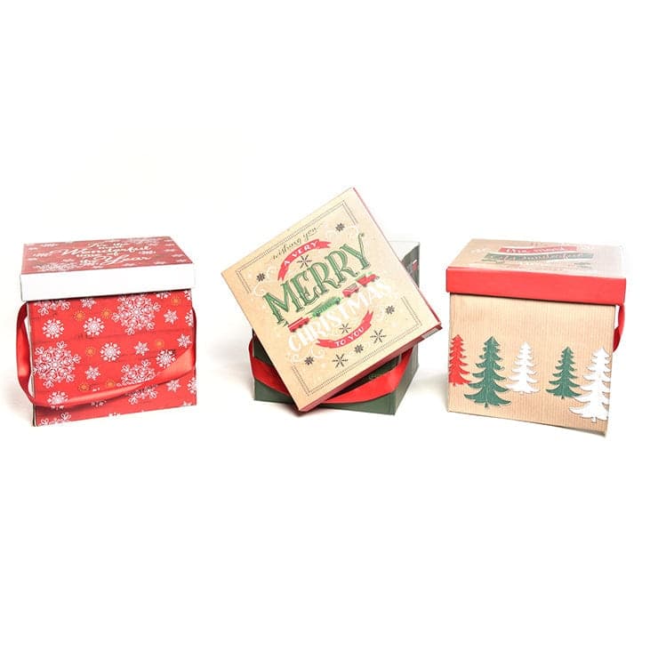 Scatola porta panettone in cartoncino con decorazioni natalizie 28.5 cm - 3