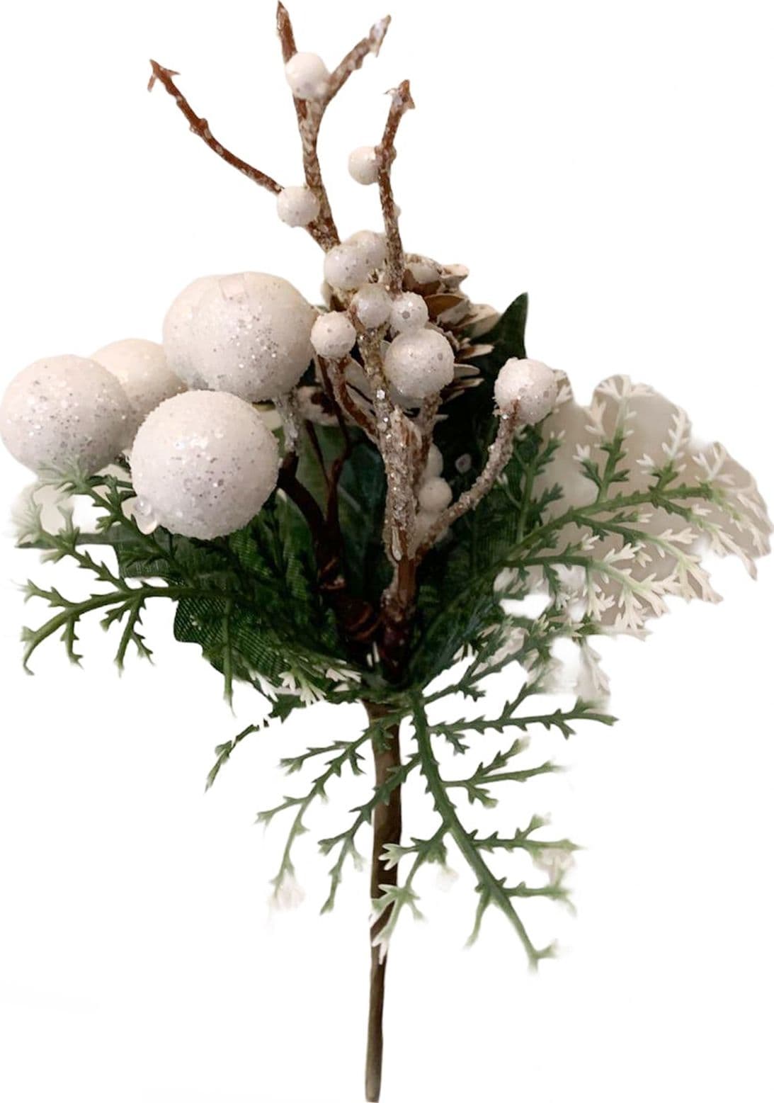 Spillone chiudi pacco h 21 cm con bacche addobbi per Alberi e Ghirlande natalizie - 2