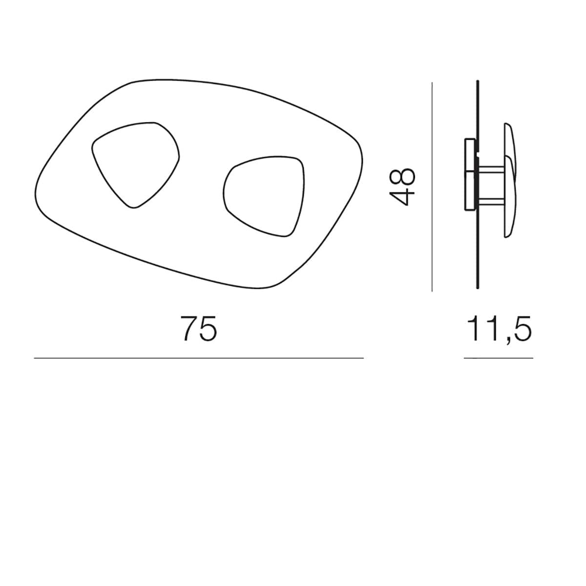 Plafoniera led Giarnieri BLOB PL alluminio lampada soffitto parete moderna - 5