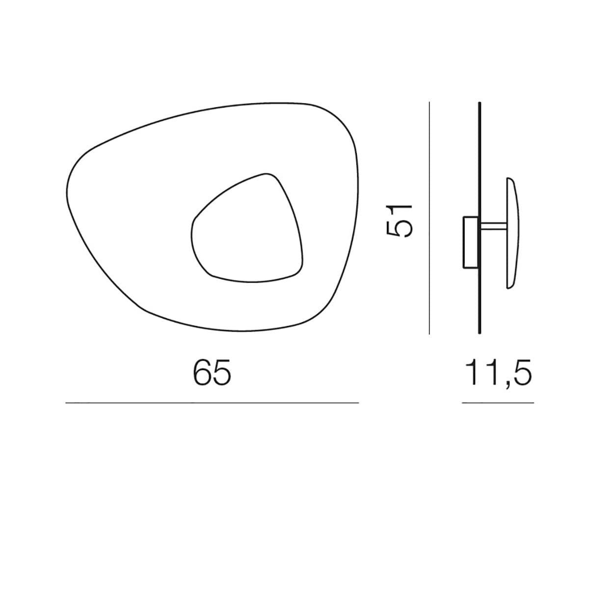 Plafoniera led Giarnieri BLOB PS alluminio lampada soffitto parete moderna - 5
