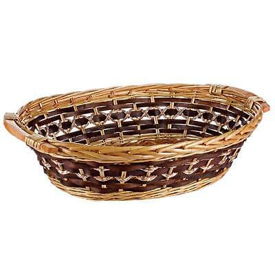 Cesta Ovale Marrone in vimini decorazione natalizia per cestini e regali