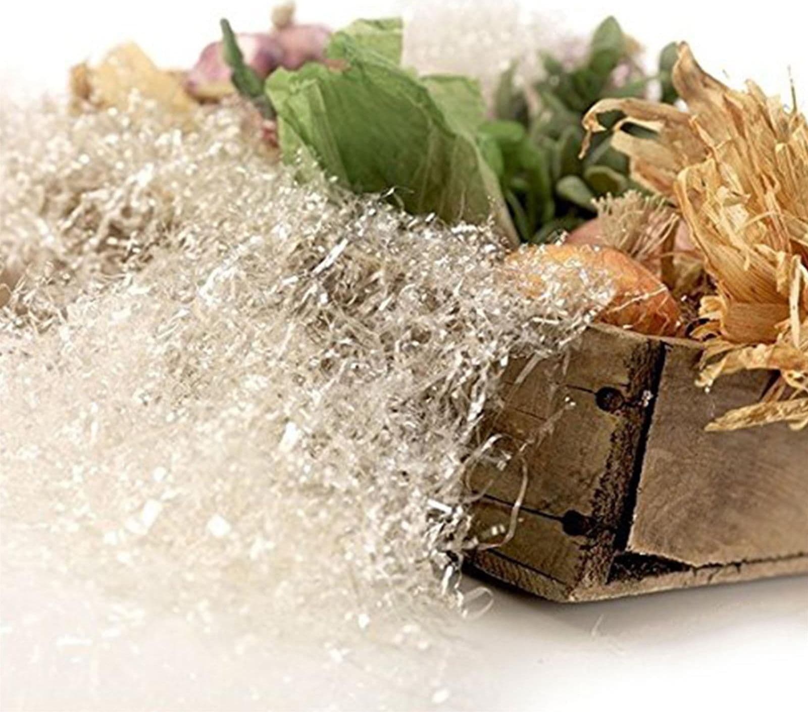 Truciolo neutro, paglia trasparente per cestini natalizi e decorazioni - 2