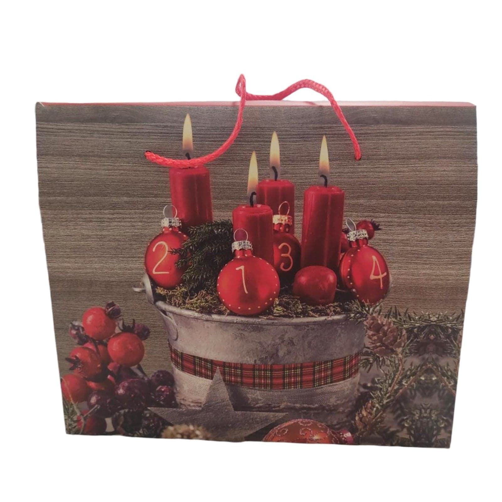 Busta per pacco regalo o panettone con decorazione natalizio h 23 cm - 3