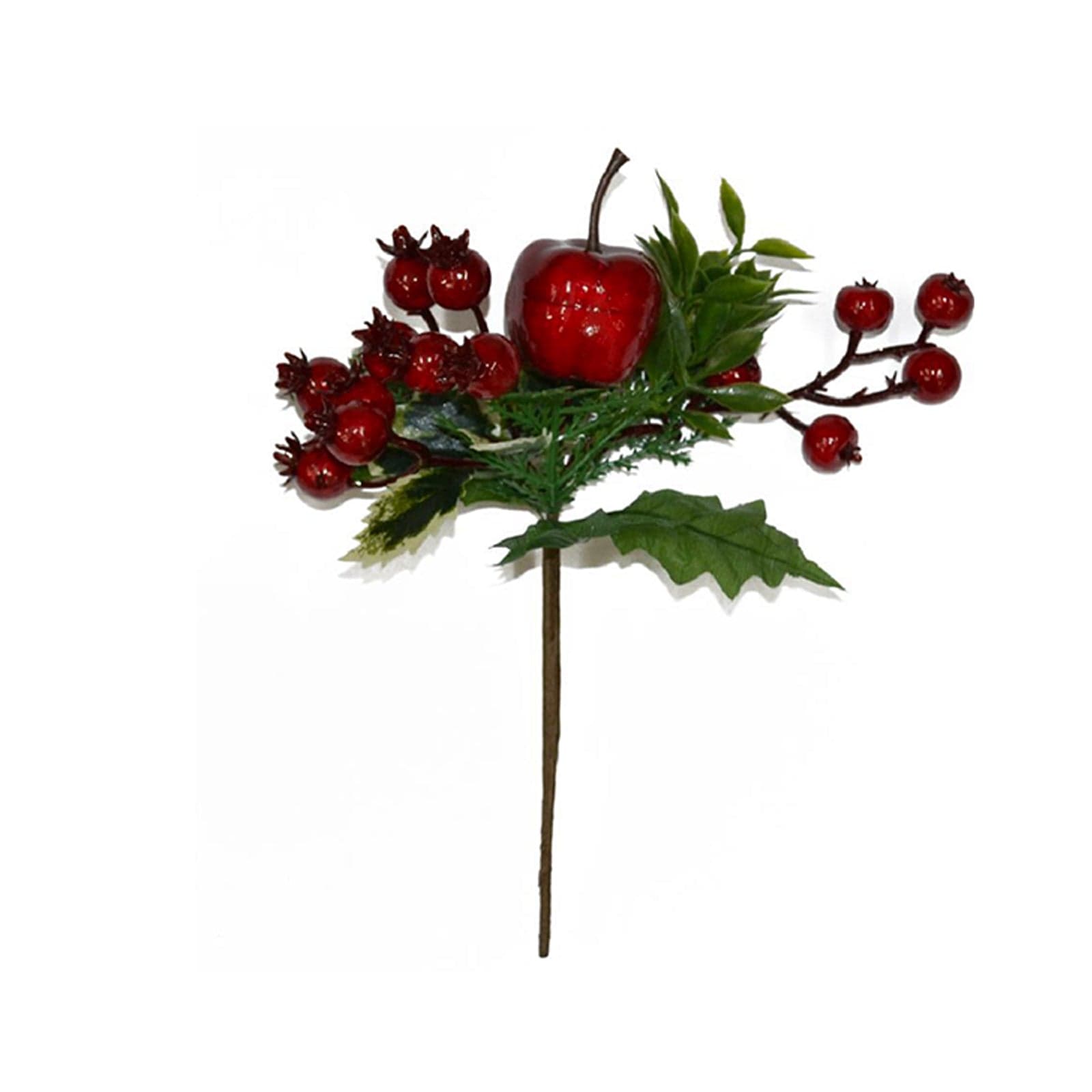 Spillone chiudi pacco con bacche rosse addobbi per Alberi e Ghirlande natalizie h 19 cm - 5