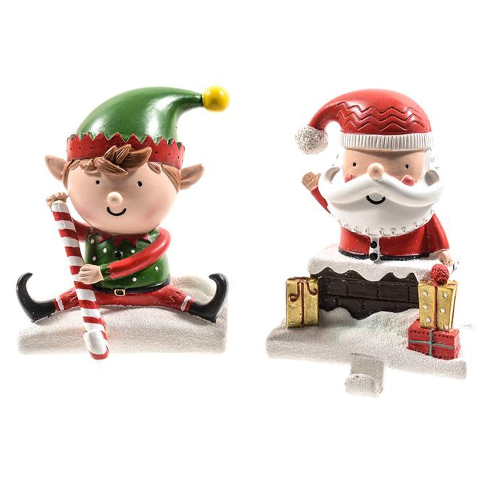 Supporti per calza di Natale, in resina resistente, set da 2 pezzi da 10 x 7 x 13.5 cm - 3