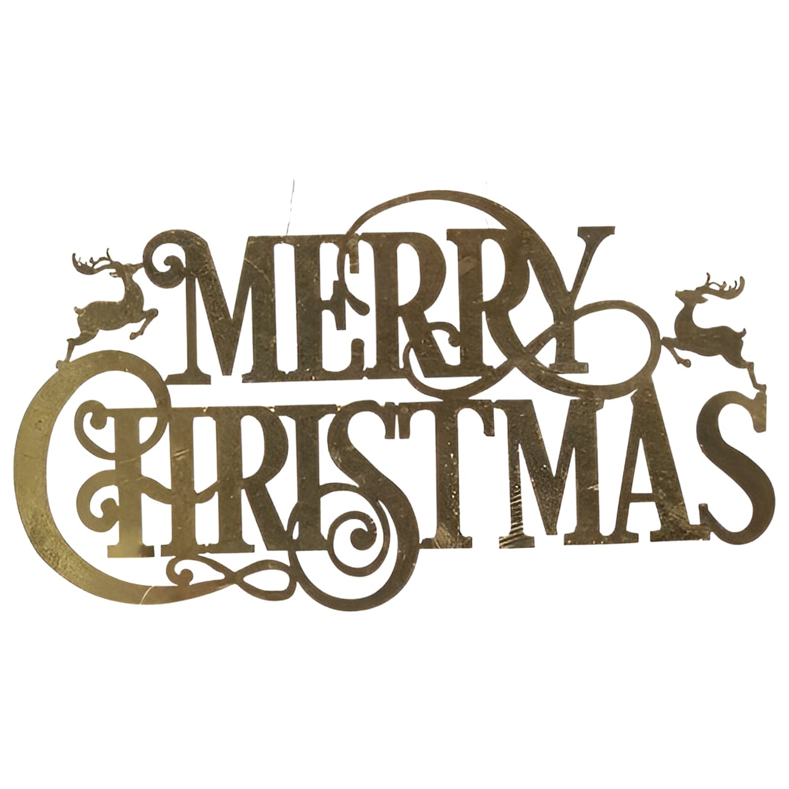 Scritta grande "Merry Christmas" in metallo da 60 x 32 cm - 7