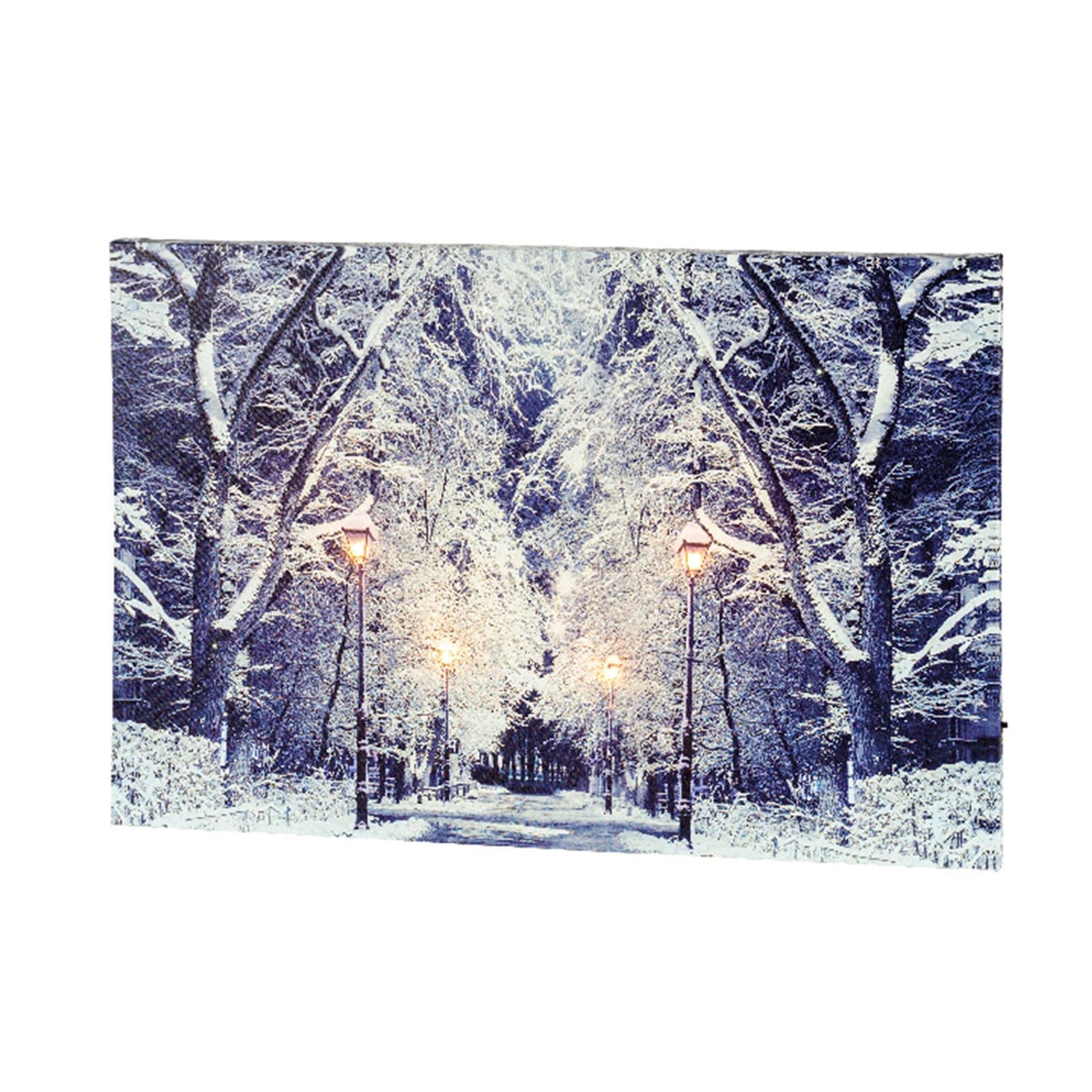 Quadro con LED luminosi a luce calda decorazione natalizia, dipinto da  h 58 cm - 2