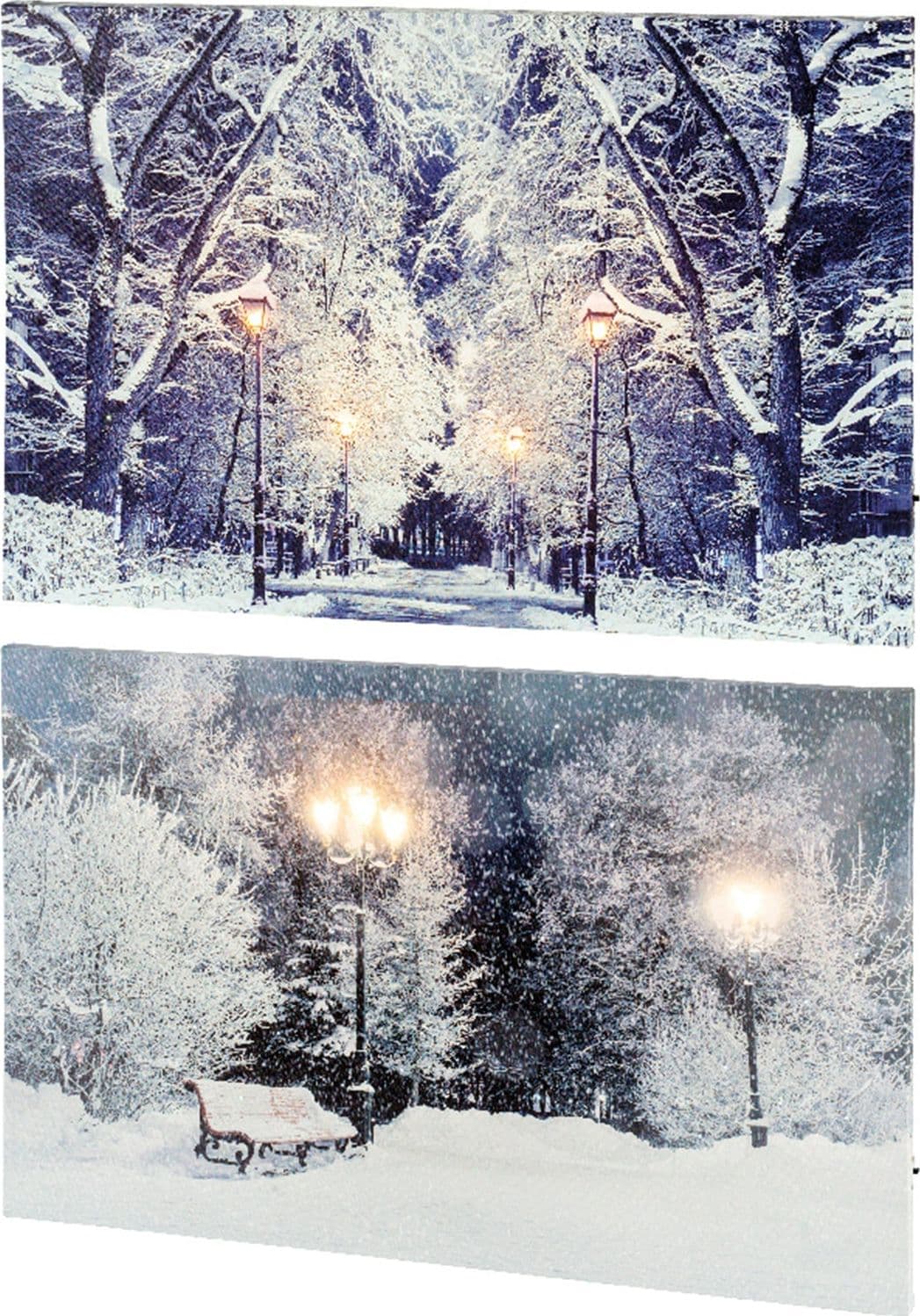 Quadro con LED luminosi a luce calda decorazione natalizia, dipinto da  h 58 cm - 3