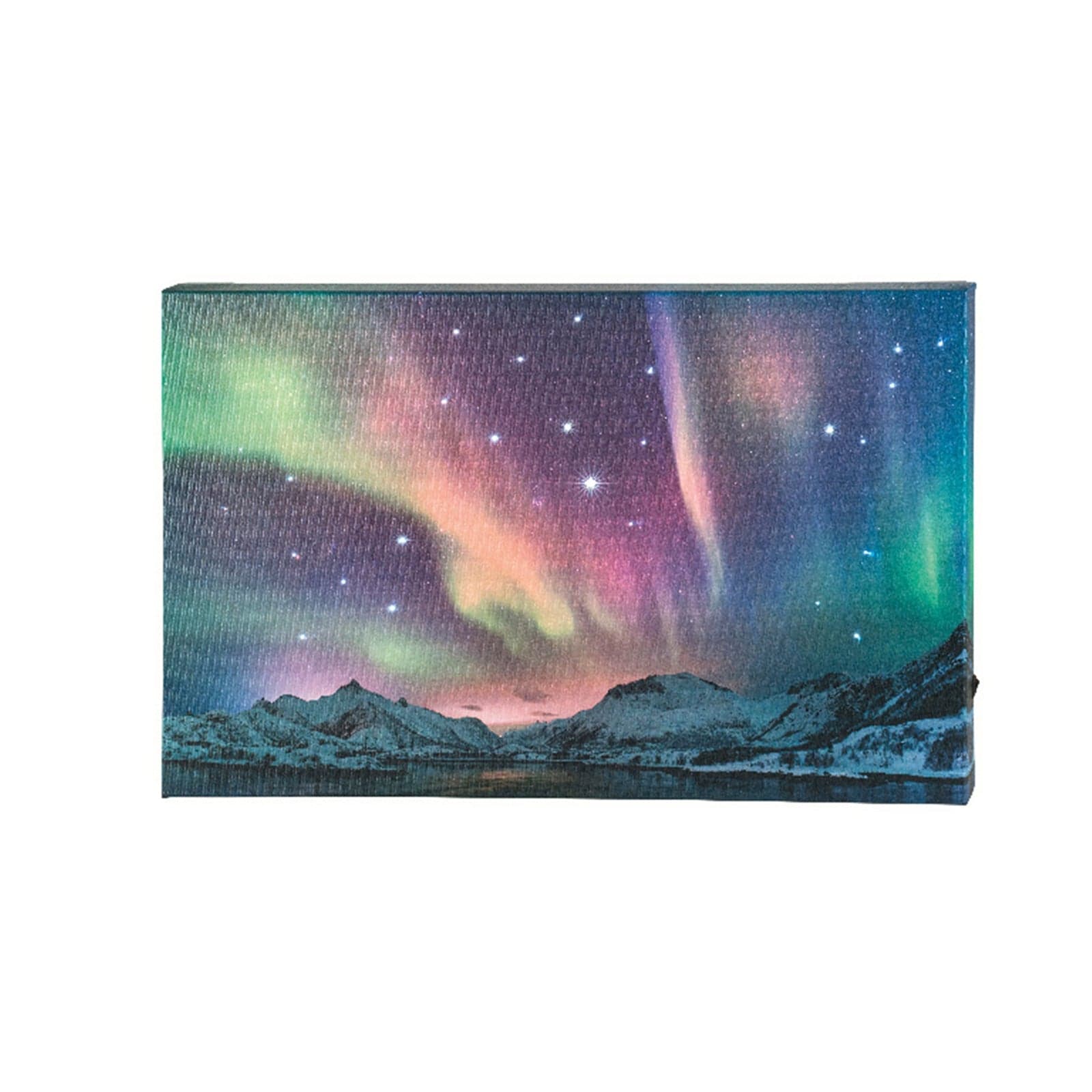 Quadro con LED luminosi a luce calda decorazione natalizia, dipinto da h 38 cm - 5