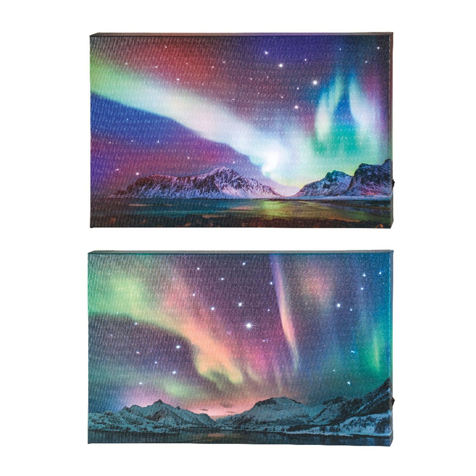 Quadro con LED luminosi a luce calda decorazione natalizia, dipinto da h 38 cm - 3