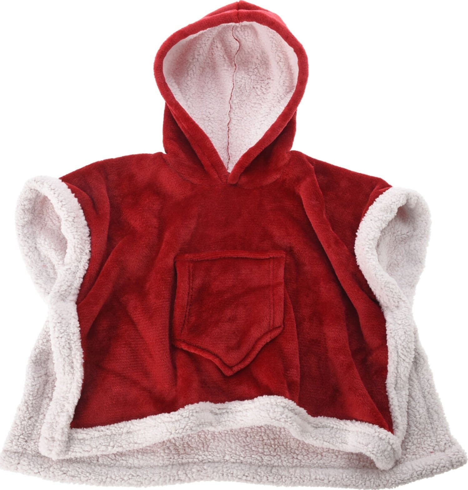 Poncho di Babbo Natale, con cappuccio, color Rosso e Bianco, per cosplay, in plastica - 4
